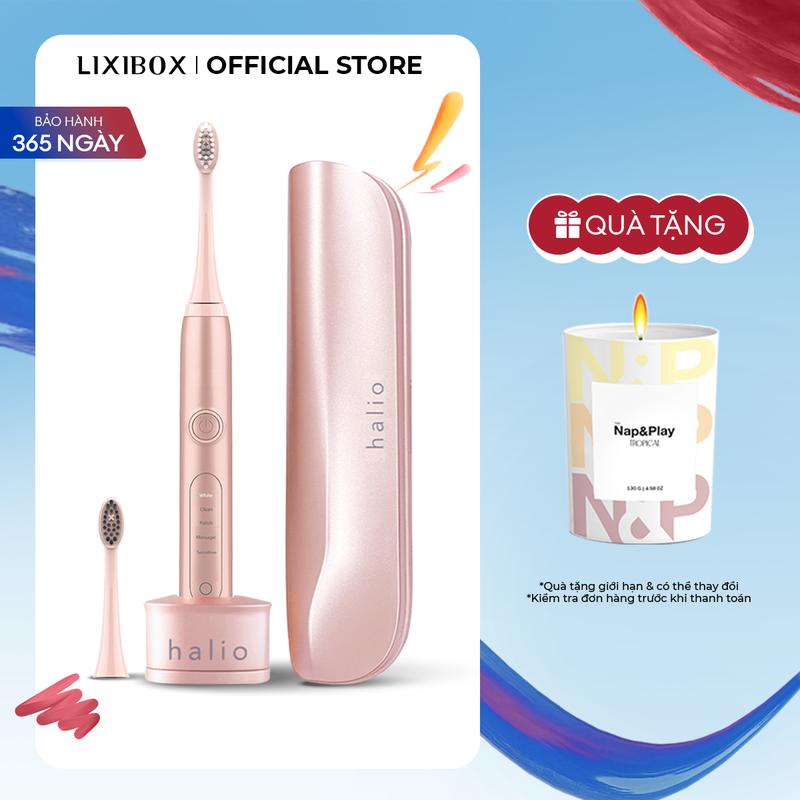 Bàn Chải Điện Halio Sonic Whitening Electric Toothbrush Pro Kèm Hộp Đựng - Sạc Không Dây - Có Chế Độ Cho Răng Nhạy Cảm- Lixibox - dành cho răng nhạy ccảm và răng niềng banchai dien