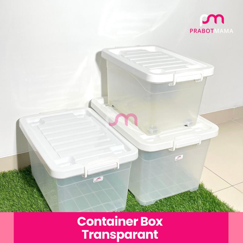 Container Roda Bening Hyper 45L 60L - Prabotmama / Tempat Penyimpanan / Box Serbaguna 0