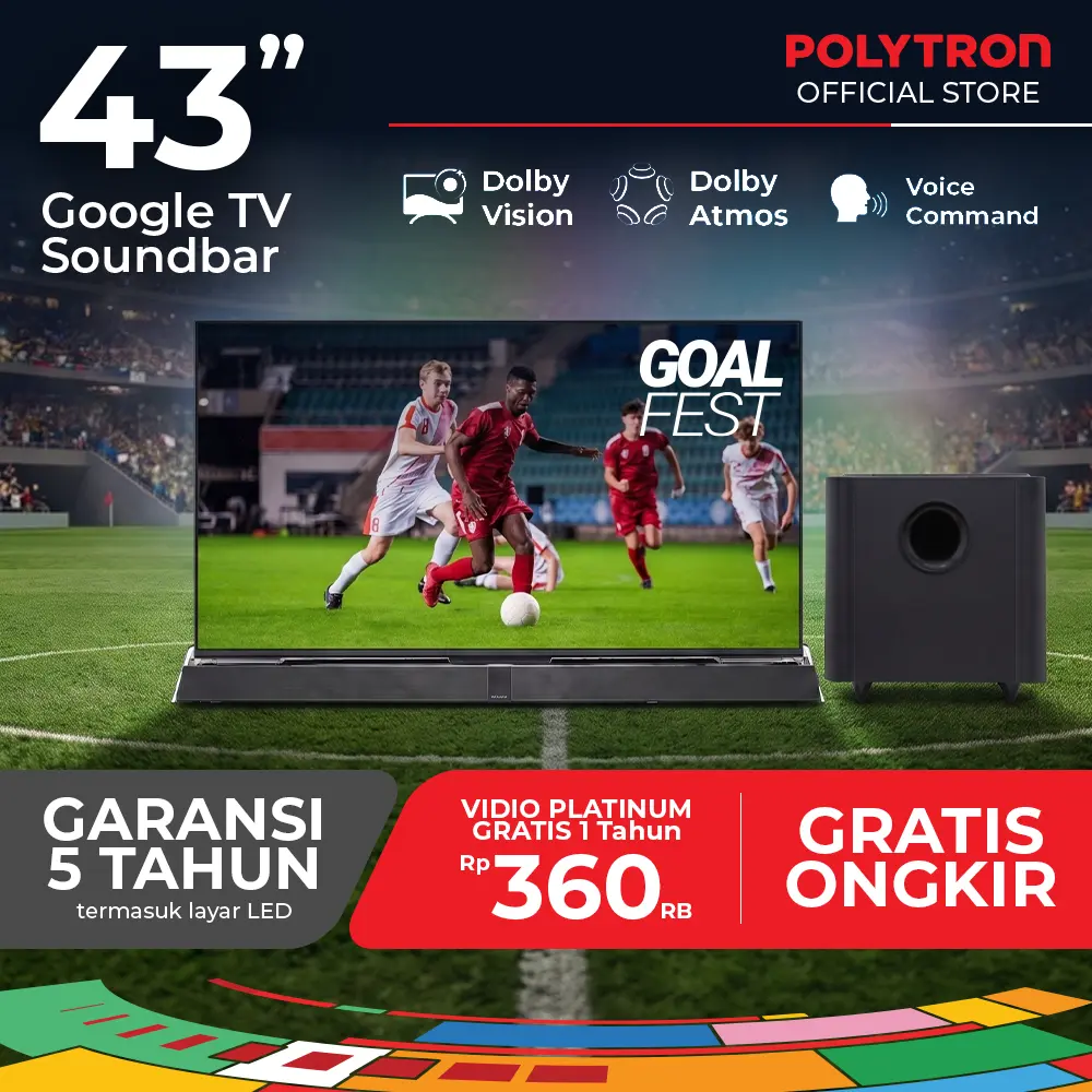 POLYTRON 4K UHD Smart  Google TV 43 Inch PLD 43BUG3058