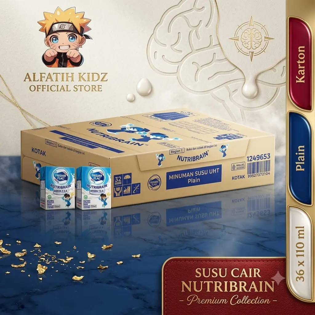 Frisian Flag UHT Nutribrain Omega Plain Isi : 36pak @ 110ml | Karton