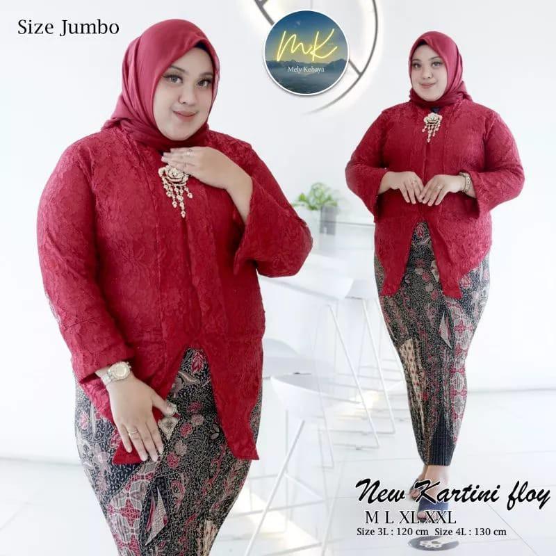 Product Introduction of Setelan Kebaya Jumbo Ld 130 Baju Kebaya kondangan Big Size Floy Brokat Lengan 7/8 4