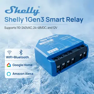 Shelly 1 Gen3 WiFi Smart Relay Switch with Dry Contacts 1-Channel 16A Alexa Home Assistant SmartThings & Google Home Compatible DIY Smart Automation Garage Door Opener No hub Required