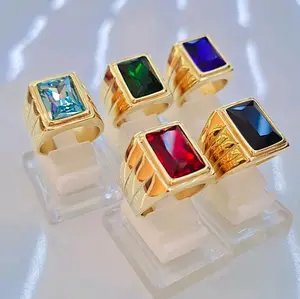 cincin batu titanium ring garis 3 (tidak mudah luntur dan tidak berkarat)