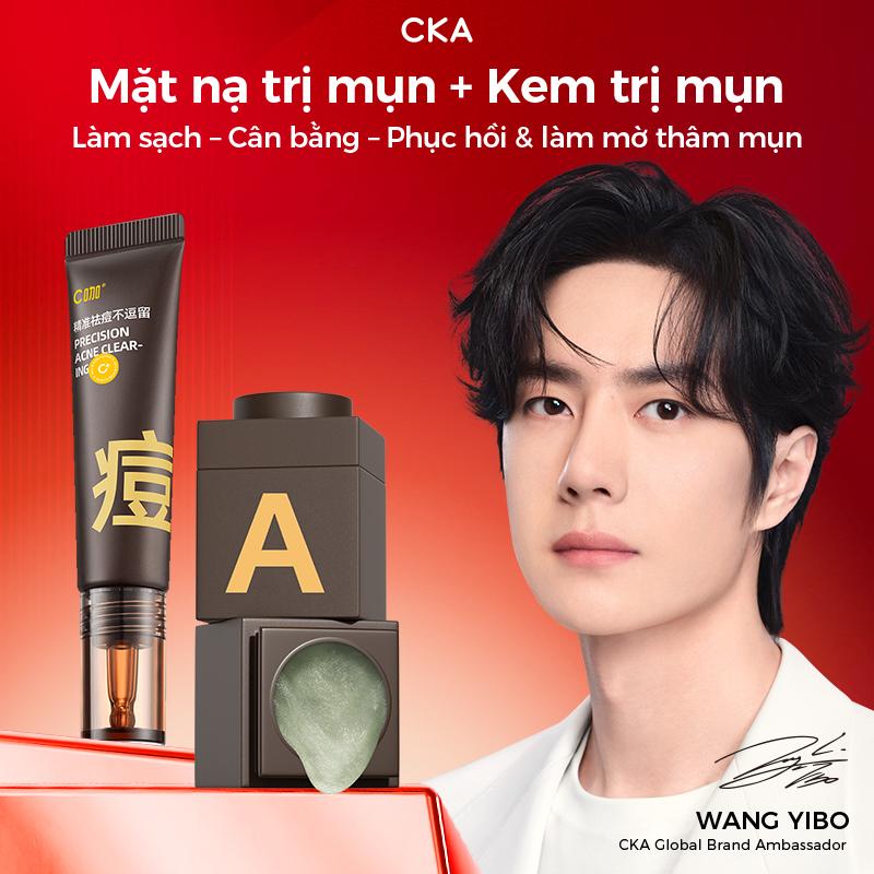  Bộ Đôi Giảm Mụn CKA bao gồm Mặt nạ và Kem chấm mụn kiểm soát mụn trứng cá gom cồi mụn phục hồi nhân mụn thu nhỏ lỗ chân lông 