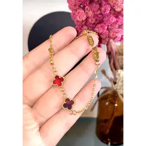 TIN'S SERIES - Gelang Serut Kait Bunga Permata 2