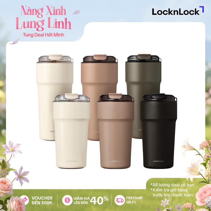 Bình giữ nhiệt LocknLock Metro Cafe Tumbler bằng thép không gỉ 304 phủ sứ; 2 size LHC4357 - 500ml; LHC4359 - 650ml