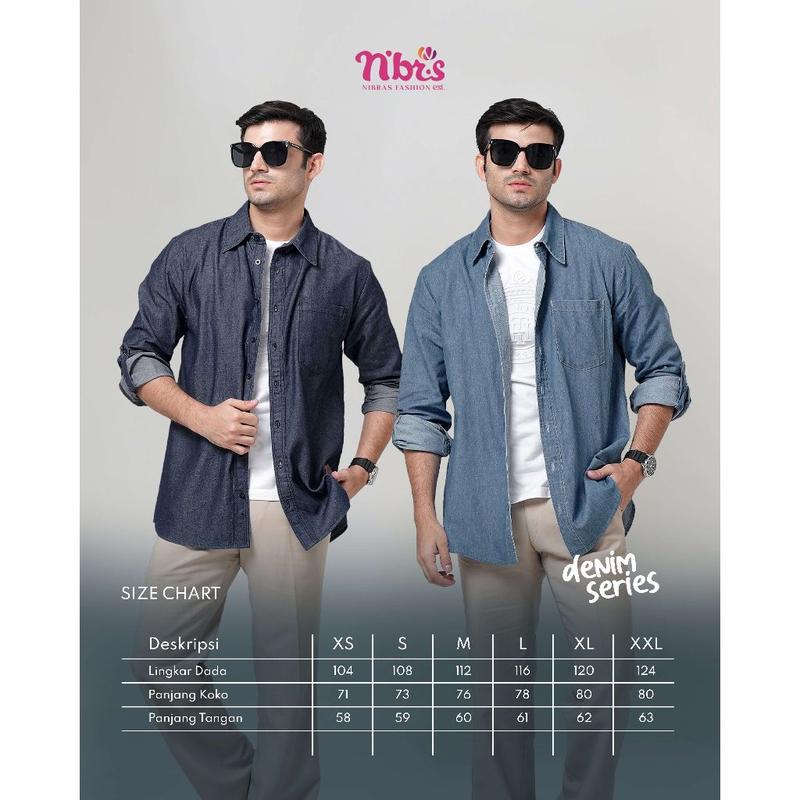 NIBRAS -Jalanku Biru 006 - Kemeja Denim Premium Pria Dewasa by Nibras 0