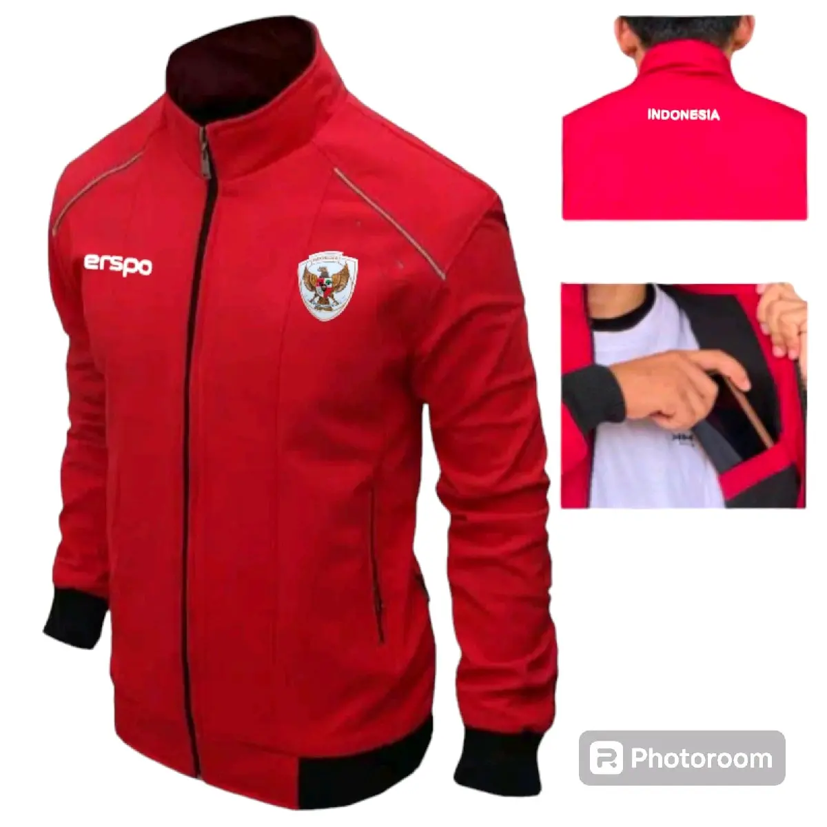 jaket timnas merah putih M#8XL parasut stylis