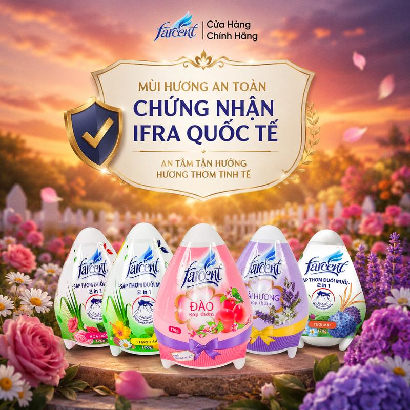 Sáp thơm phòng đuổi muỗi, khử mùi hôi hình trứng Farcent 170g chính hãng Dầu