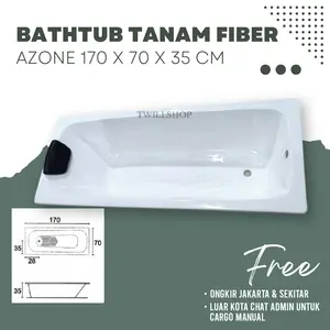 BATHTUB TANAM FIBER AZONE PAKET BANTAL DAN AFUR