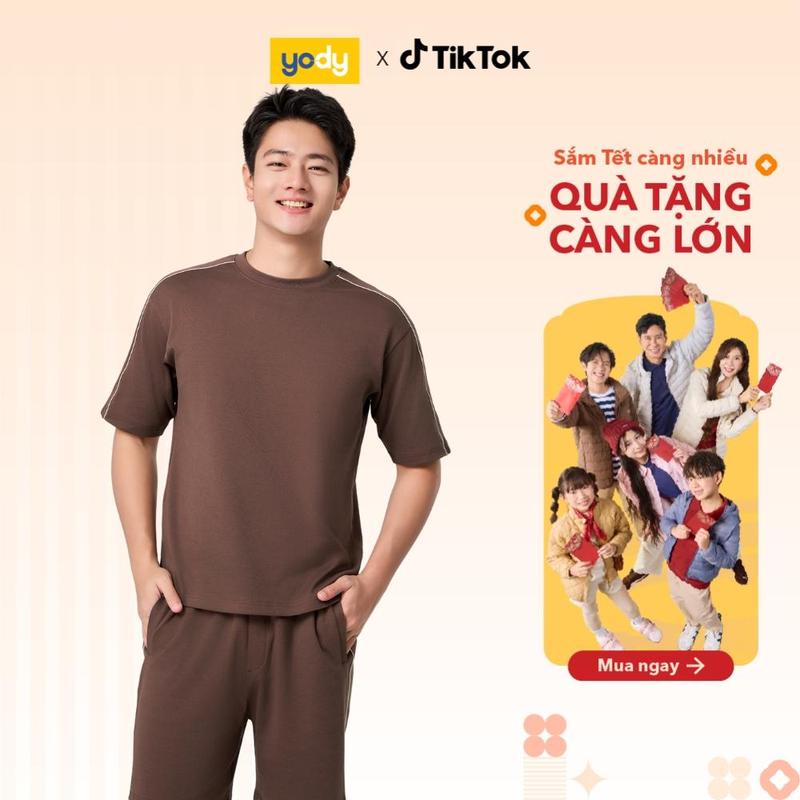  Bộ đồ nam YODY set áo quần thun cotton thoáng mát thấm hút tốt trẻ trung MCST25S055 