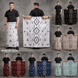 Sarung Balimun [RAYON PREMIUM] - Sarung Batik Tenun Dewasa Muslim Santri Pria Ramadan Puasa Katun BUKAN POLYMIKRO 100 3 Motif Putih Pekalongan