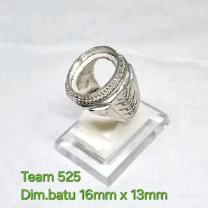 Ring emban alpaka super dim 16x13 tanam bisa buat 15x12 / motif polos pengikat ring cincin batu akik eceran