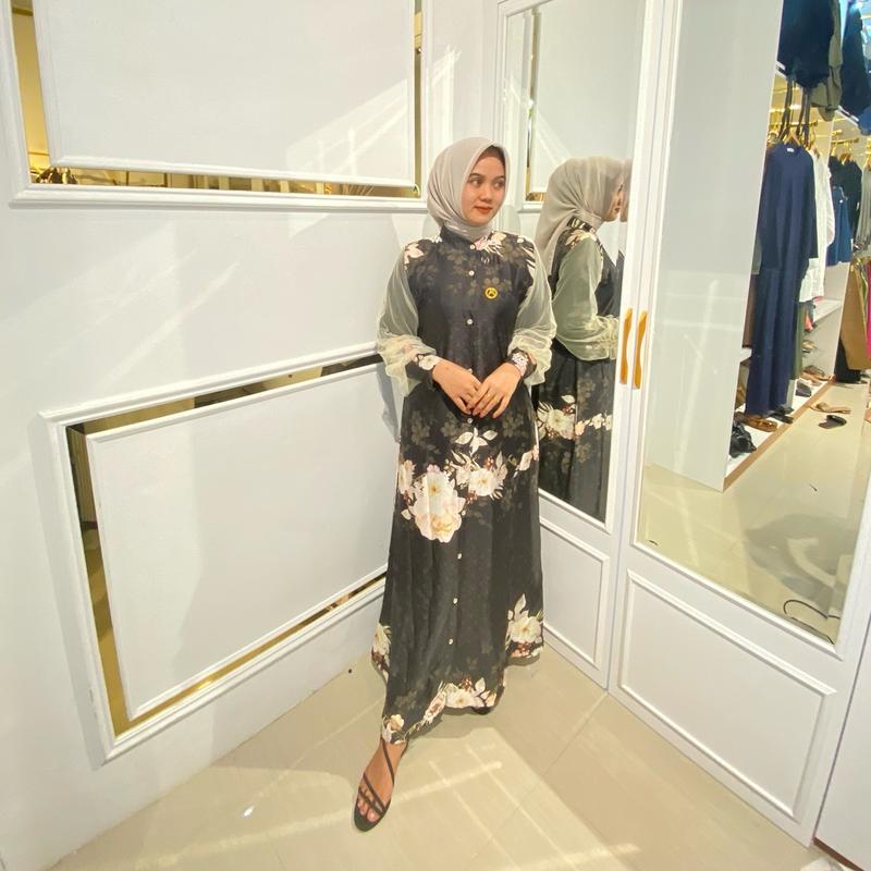 Gamis silk premeium atahalillah lengan tile 2