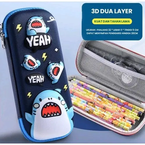Kotak Pensil Karakter 3D Timbul Anak Sekolah Impor Premium EVA Motif Anak Cowok 5