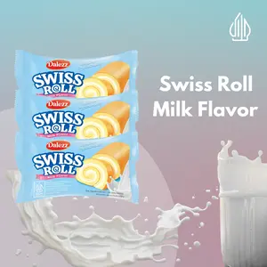 Dalezz Swiss Roll Rasa Susu 18 gr - Kue Gulung Lembut & Empuk Cocok untuk Semua Usia Halal BPOM