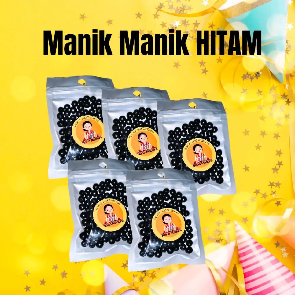 MANIK MANIK HITAM AKSESORIS JILBAB ISI 80AN