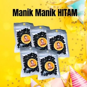 MANIK MANIK HITAM AKSESORIS JILBAB ISI 80AN