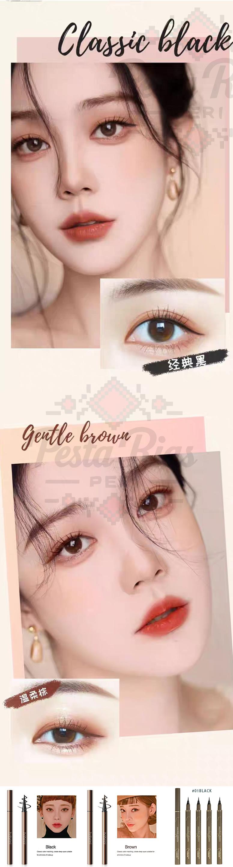 BOBEINI Eyeliner Liquid Pigmented Tahan Lama Waterproof untuk Tightline Pensil Mata