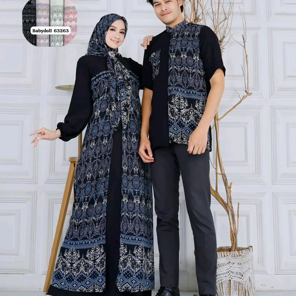 Couple Muslim Dewasa Gamis Koko Couple Pasangan Set Hijab Couple Lebaran Terbaru Cewe Cowo Murah
