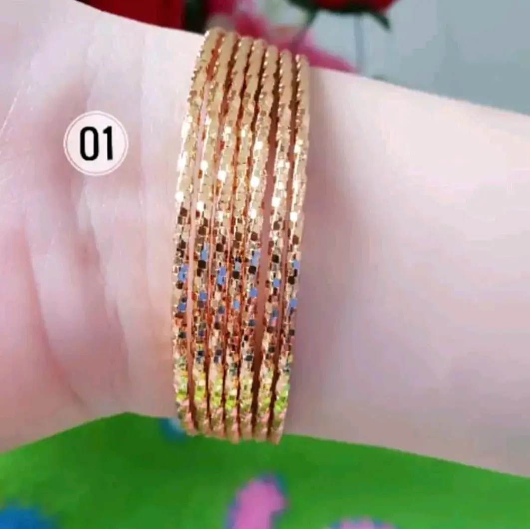 GELANG KRONCONG ISI 6 PCS TITANIUM DEWASA TERBARU GOLD