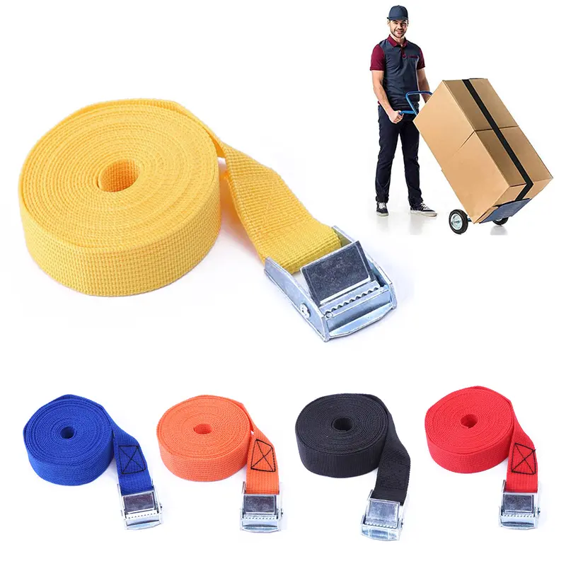 Thắt Lưng Buộc Hàng Hóa, Thắt Lưng Sức Mạnh Có Khóa Sắt, Chiều Rộng 25Mm, Thắt Lưng Buộc Xe Tải, Bộ Điều Chỉnh Độ Dài 2M 0
