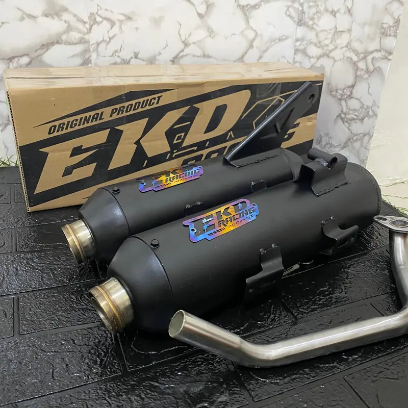 Knalpot Original EKD RACING moncong Shijiro emblem Gold untuk Motor Metik Vario beat scoopy nmax aerox pcx mio genio deluxe Aksesoris Besi Motorcycle Sepeda;cms;vario 5