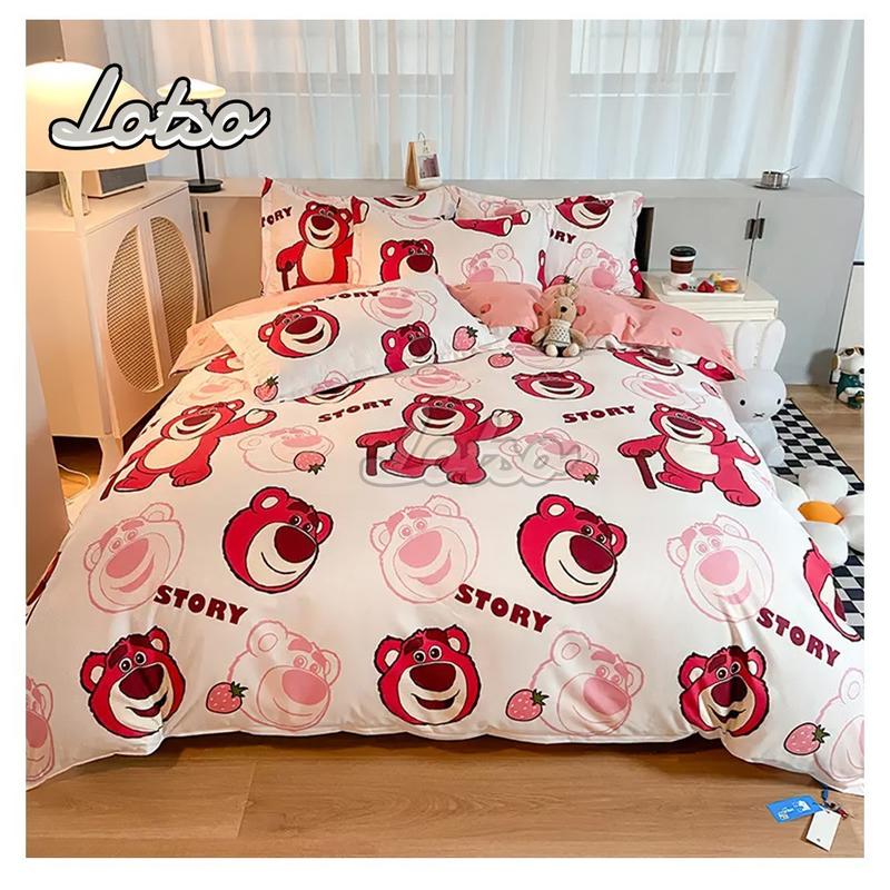 Sprei Gania Katun Lokal Adem Motif Lotso Bantal Guling Sarung 2
