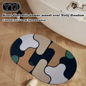 YTJ Bundling Keset Kaki Menyerap Air 3pcs Random OVAL uk 38x58cm keset kamar mandi anti slip menyerap air
