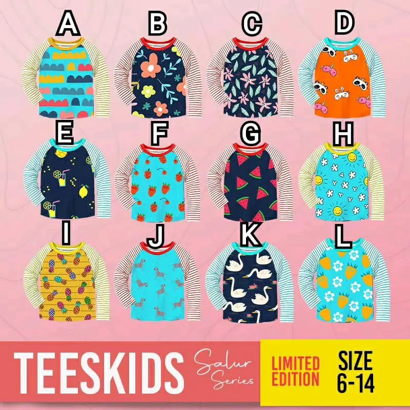 KAOS ANAK LENGAN PANJANG KARAKTER LENGAN GARIS 0