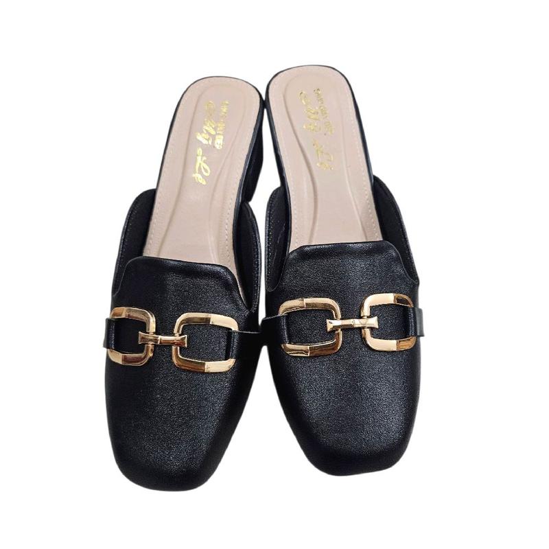  sục mũi vuông gót 5 phân khóa lắt xoàn chất da mềm shop mỹ lệ 779 GiàY DéP Nữ 