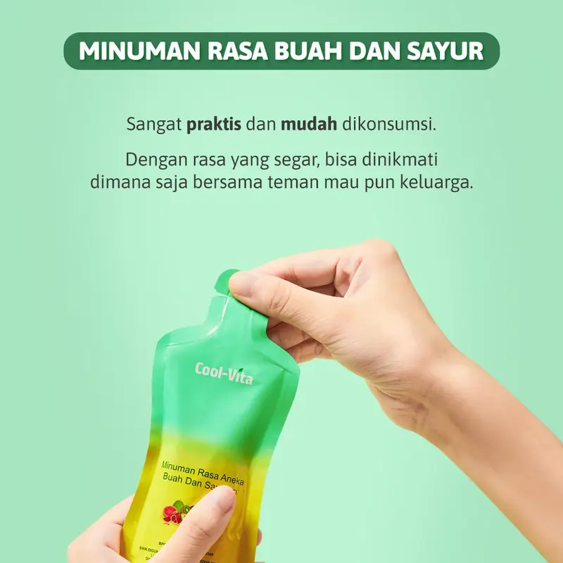 [4T+1]  40 Tablet (4 Tube) Coolvita Collagen Effervescent (1 Tube @10 Tablet) + 1 Pouch Minuman Rasa Buah dan Sayuran 5