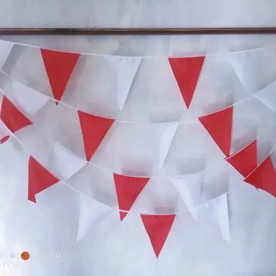 BENDERA SEGITIGA MERAH PUTIH/BENDERA SEGITIGA MERAH PUTIH PANJANG 5METER/BENDERA RENCENG SEGITIGA 4