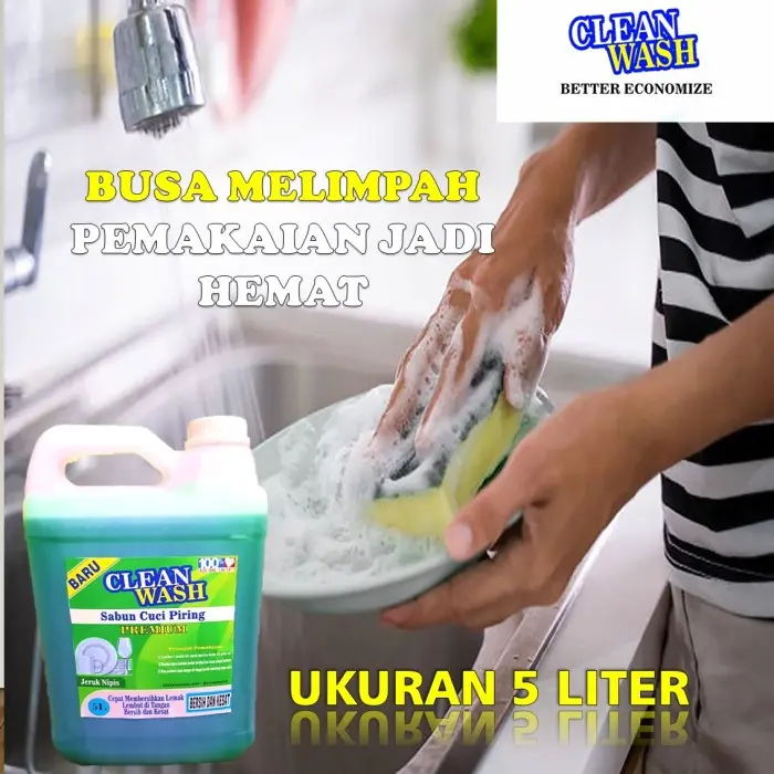 PROMO BUNDLING Clean Wash Dishwashing 5 Liter + 1 Liter PREMIUM 1