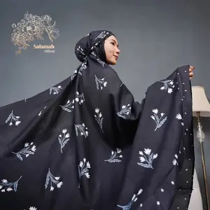 Mukenah Dewasa Rayon Bali Ukuran Jumbo Bahan Lembut Nyaman Motif Bunga Mewah Cantik Atasan Bawahan