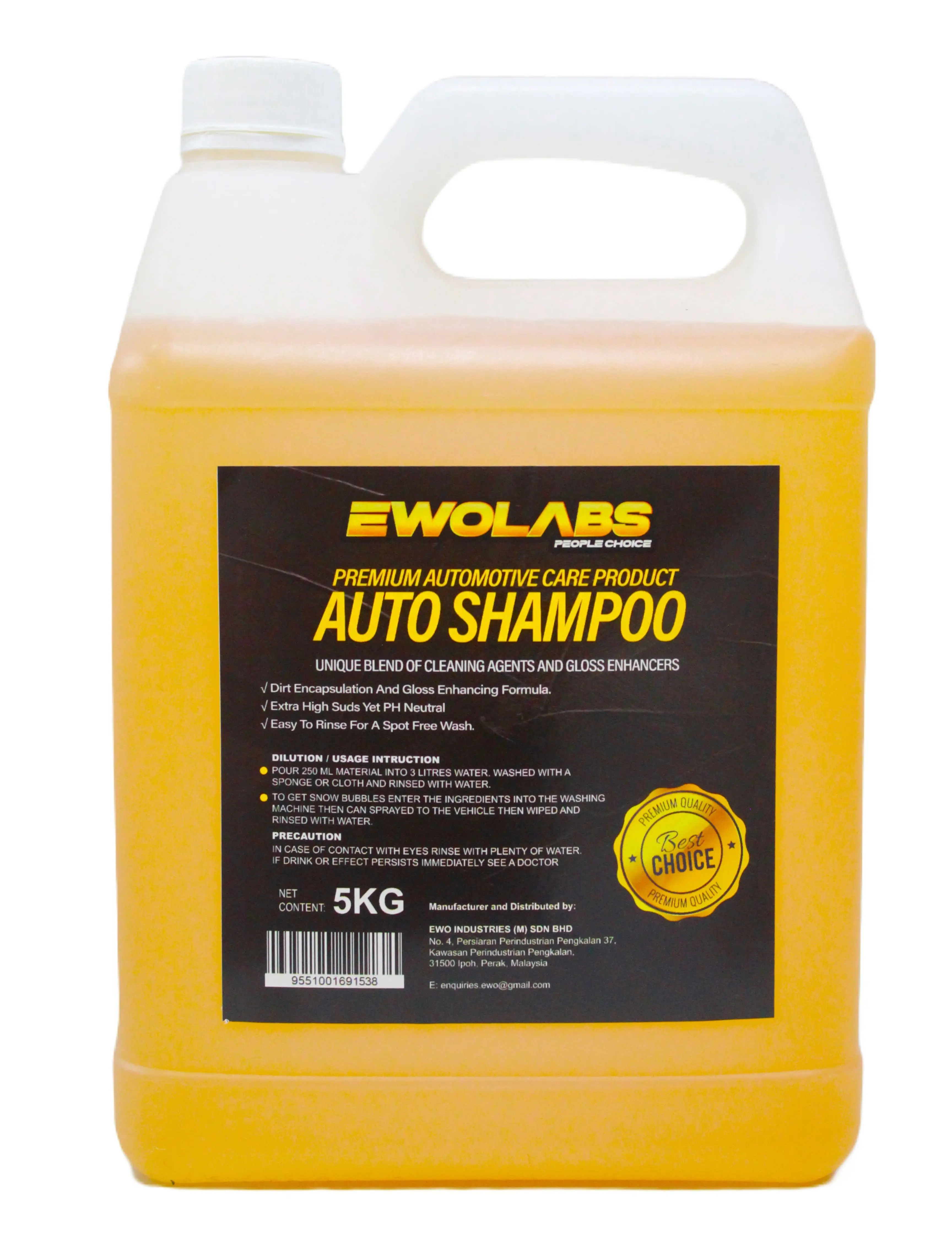 EWOLABS AUTOMOTIVE SHAMPOO 5KG Pembersih Kotoran Terbaik Untuk Semua Jenis Kenderaan Car