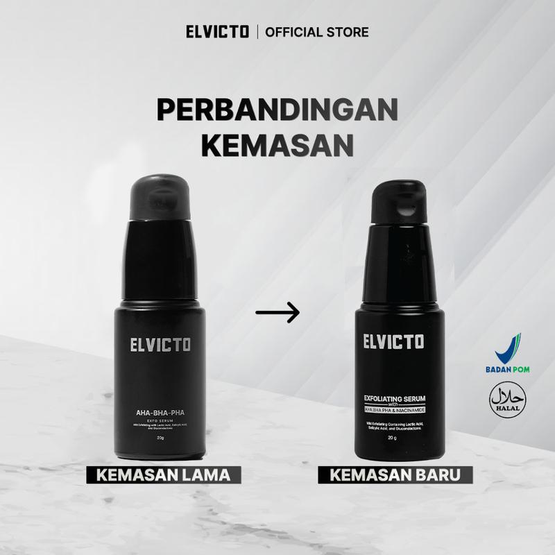 ELVICTO PAKET GENTLE EXFOLIATING | EXFO SERUM, MOISTURIZER | Paket Perawatan Pria untuk Kulit Wajah Kusam, Menghilangkan Bekas Jerawat & Exfoliasi 4