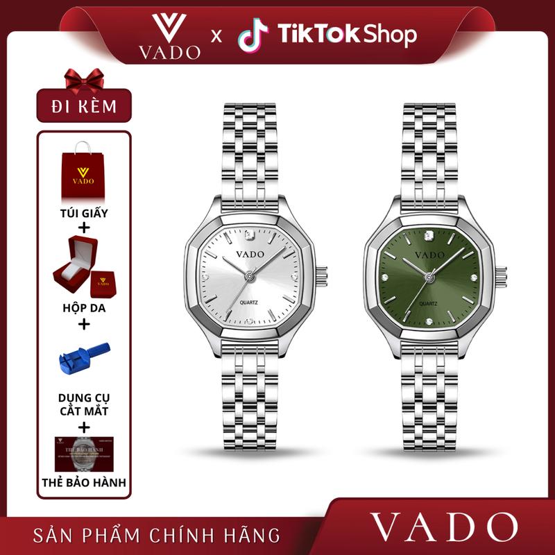   MEGA - DH9763V   Đồng Hồ Nữ Sang Trọng Và Thanh Lịch Mặt Vuông Dây Kim Loại Phong Cách - DHJ9763 VADO 