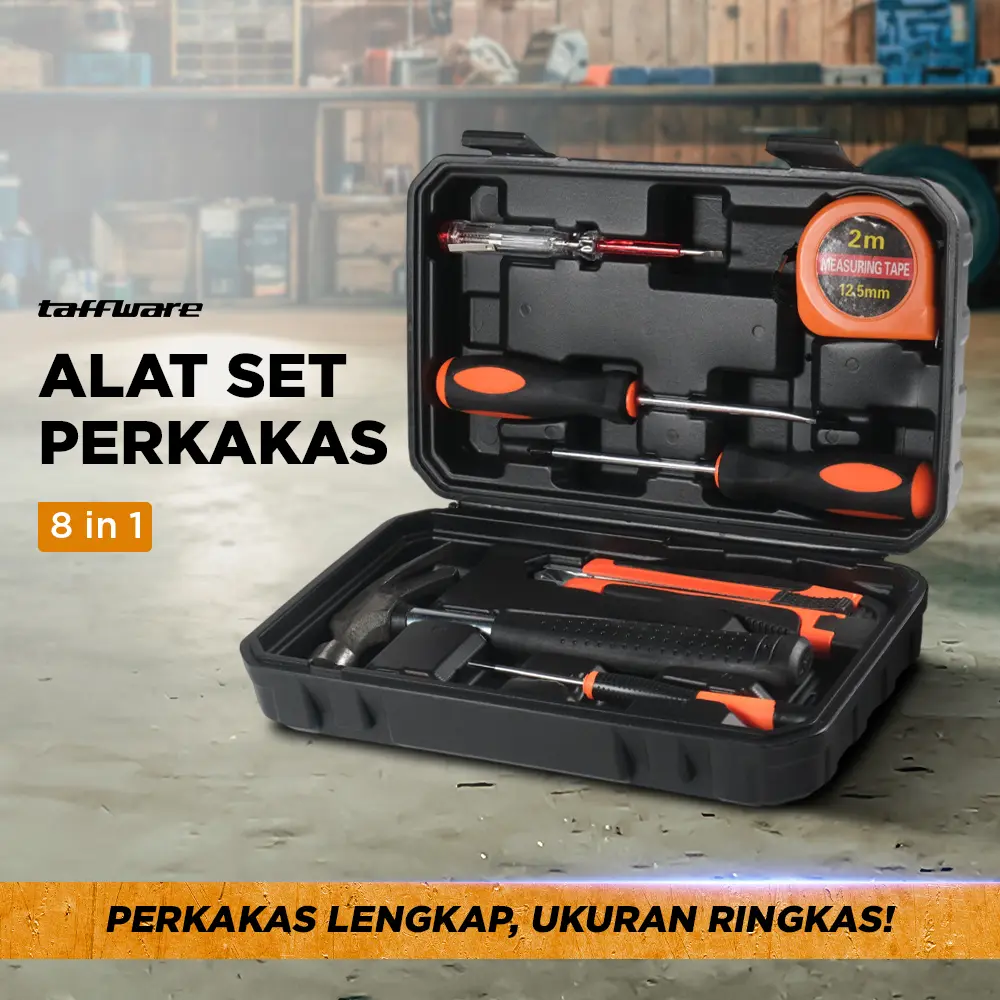 Mutiara Mall - Set Perkakas Rumah | Toolkit 8 In 1 | Palu Obeng Meteran