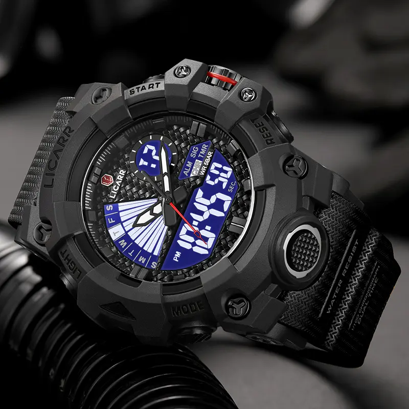 LICARR Jam Tangan Pria Merek Fashion Analog Digital Santai Kuarsa