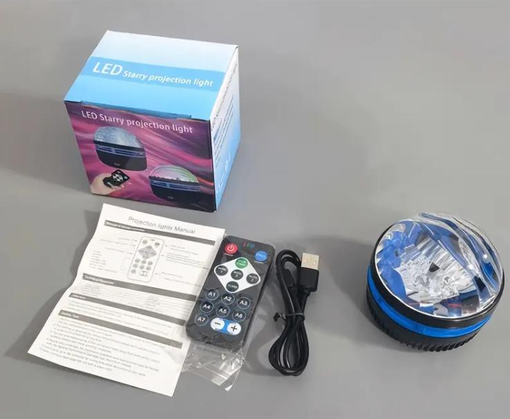 Đèn Máy Chiếu Đầy Sao 1 Chiếc, Với 7 Mẫu Màu Và Điều Khiển Từ Xa, Đèn Ngủ Máy Chiếu Cực Đa Chức Năng, Thích Hợp Cho Đèn Tạo Không Khí Phòng Ngủ 7