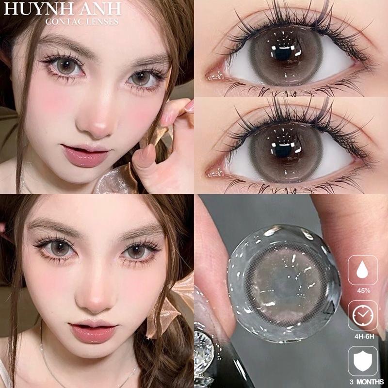 Lens Mắt Kính Áp Tròng nâu hồng hải đường mabel pink Dia 14.2mm Gdia 14.0mm [Giá 1 Đôi + Kèm Khay Dụng Cụ]