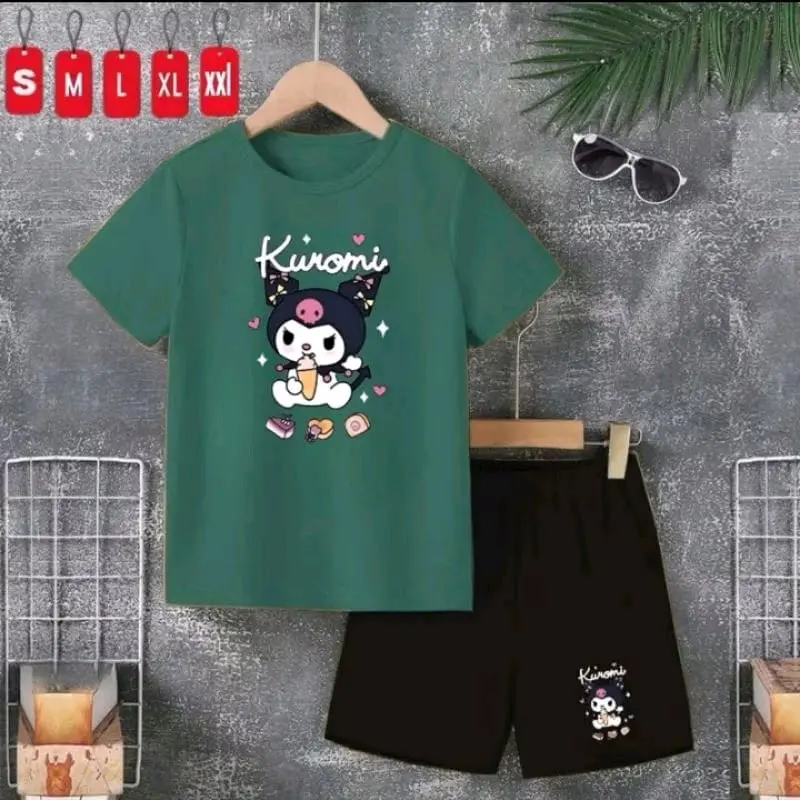 setelan anak motif kuromi-fashion anak Cewek cowok Celana 4