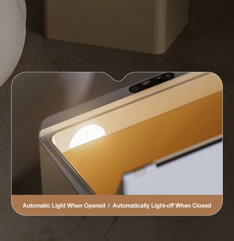 Product Introduction of 17L household smart induction trash can for kitchen, bedroom, bathroom, electric, fully automatic lid opening, induction kick 2