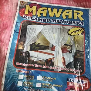 Mawar Kelambu Tenda Jumbo 200x200 Motif Bunga Manohara Super Jumbo 5 Varian Warna Biru Ungu Hijau Orange Pink Medoga Tidur Lipat Kelambu Murah Kotak Bunga