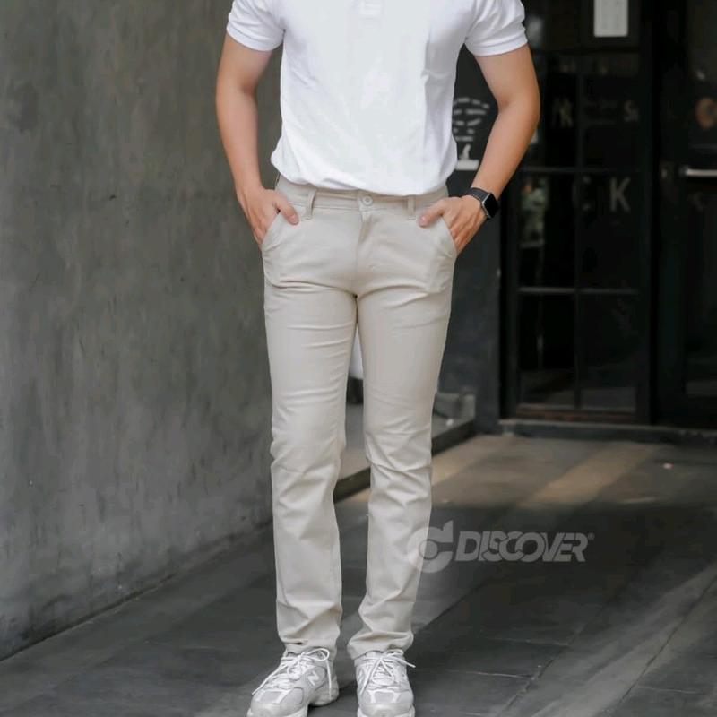 Celana Chinos Pria - Celana Panjang Chinos - Celana Chinos Twill Premium Dewasa Hitam Slimfit Casual 2