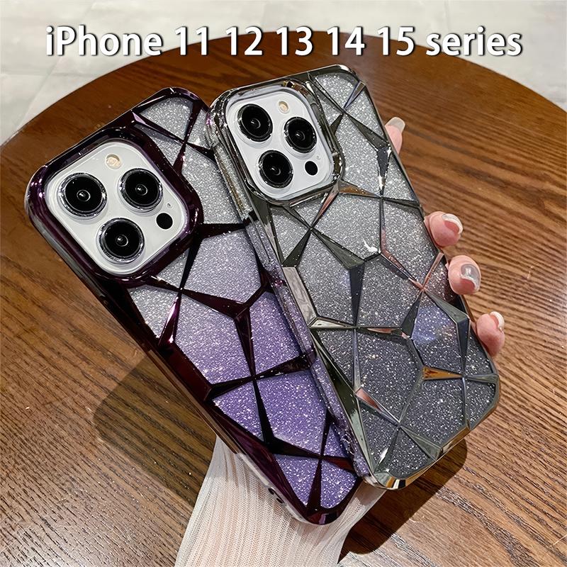 Glitter Case iPhone 11 12 13 14 15 Pro max 14 15 plus Luxury Gradient Hard Casing iPhone 15 14 13 12 11 Pro max 14 15 plus 1