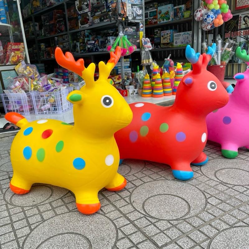 Thú nhún cho bé Có Nhạc bơm hơi hình con Hươu loại to Đồ chơi vận động Toys Cao Su Voi nhiều màu sắc đáng yêu giúp bé phát triển vận động và sức khỏe
