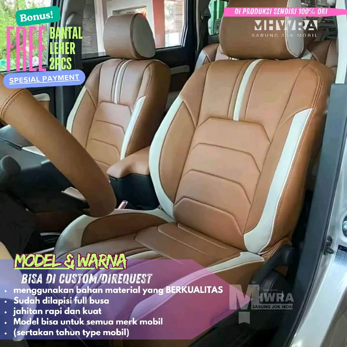 Sarung jok mobil Vios gen 1 2 3 4 full seat 2 baris jok car bahan (standar)