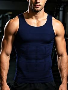 Camiseta de compresión sólida para hombre, ajustada, cómoda y transpirable, sin mangas, ropa interior de ciclismo para todas las estaciones, ropa deportiva y de exteriores profesional para hombre